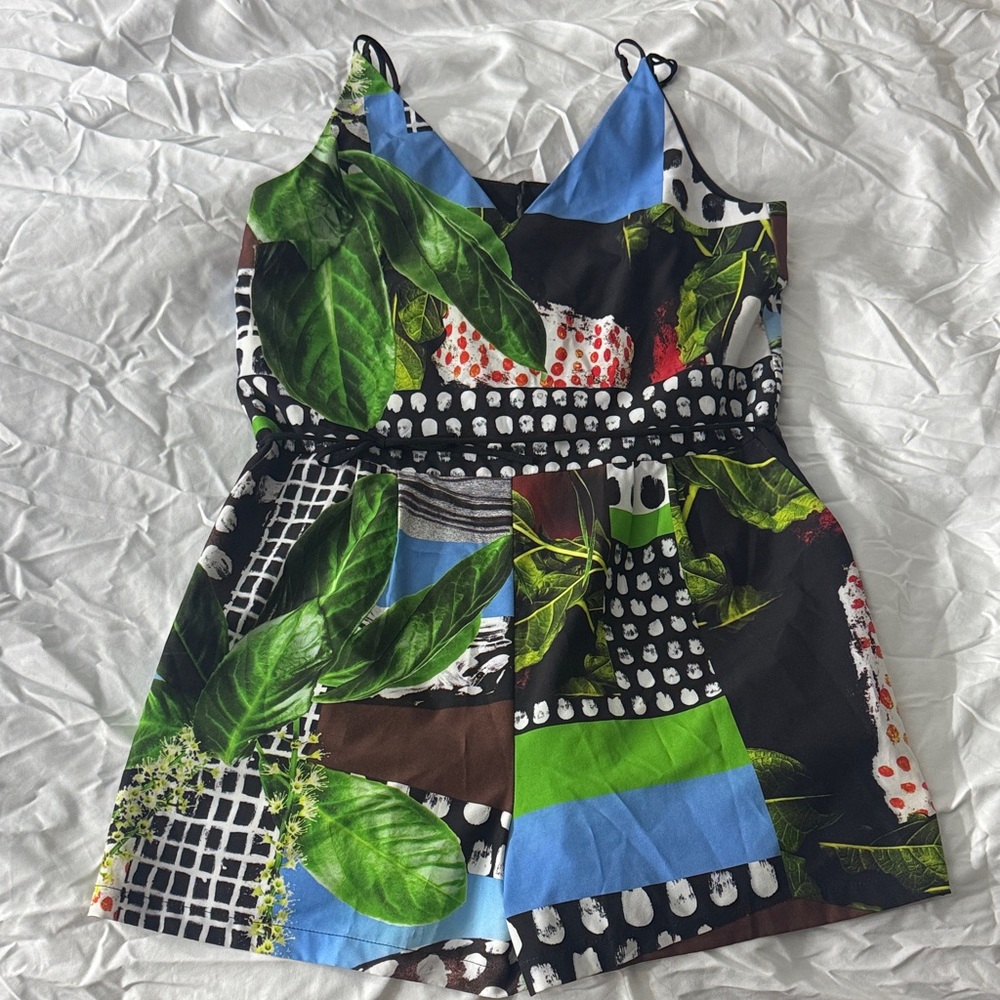 Clover Canyon Multicolor Botanical Patchwork Romper